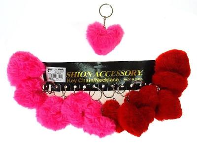 Opakowanie Brelok pluszowy serce 6,5cm (12szt)