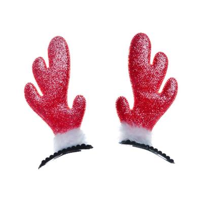 Opakowanie Brokatowe rogi renifera czerwone 2szt