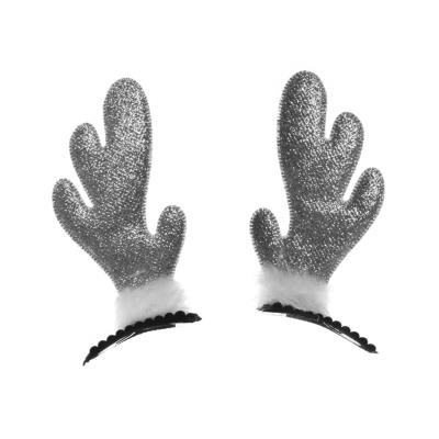 Opakowanie Brokatowe rogi renifera srebrne 2szt