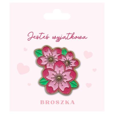 Opakowanie Broszka w kształcie Różowych Kwiatów Orchidei