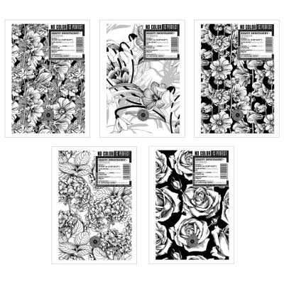 Opakowanie Brulion A5/96K kratka Flowers black (5szt)