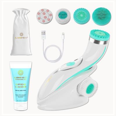 Opakowanie Brush Pro LUMINEO 4 końcówki + żel do wszystkich rodzajów skóry  turkusowy