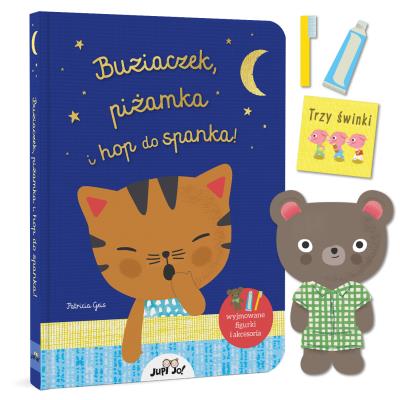 Buziaczek, piżamka i hop do spanka!. Autor: Geis Patricia, Kozaczewska-Golasz Hanna. SmakLiter.pl Okładka książki Buziaczek, piżamka i hop do spanka!
