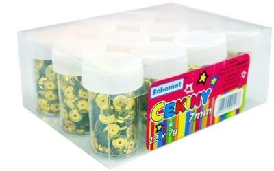 Opakowanie Cekiny 7mm złote 12 x 7g