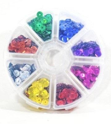 Opakowanie Cekiny 8 kolorów 6mm 40g