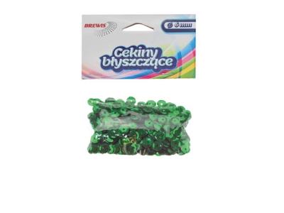 Cekiny błyszczące B 140 zielony. Wydawca: Brewis. SmakLiter.pl Opakowanie Cekiny błyszczące B 140 zielony