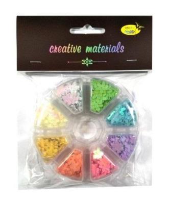 Opakowanie Cekiny kwiatki 8 kolorów 6mm 40g