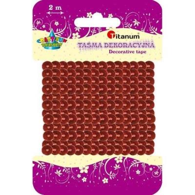 Opakowanie Cekiny na taśmie 6mm 2m czerwone