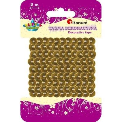 Opakowanie Cekiny na taśmie 6mm 2m złote