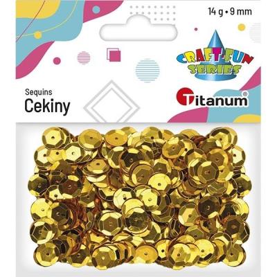 Opakowanie Cekiny okrągłe 9mm metaliczne złote 14g