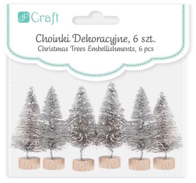 Opakowanie Choinka dekoracyjna srebrna 5cm 6szt