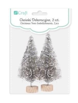 Opakowanie Choinka dekoracyjna srebrna 8cm 2szt