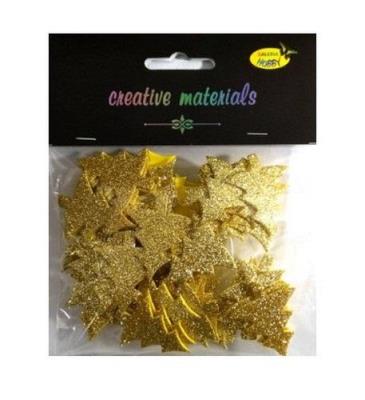 Opakowanie Choinki z pianki brokatowej złote ok 50szt