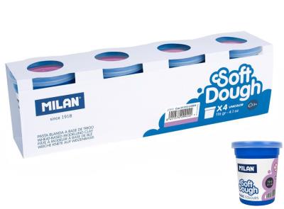 Opakowanie Ciastolina Milan basic 4 słoiczki x 116 g fiolet