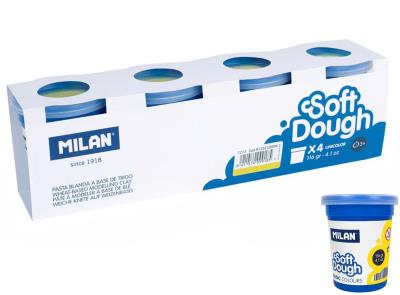 Opakowanie Ciastolina MILAN BASIC 4 słoiczki x 116 g żółta