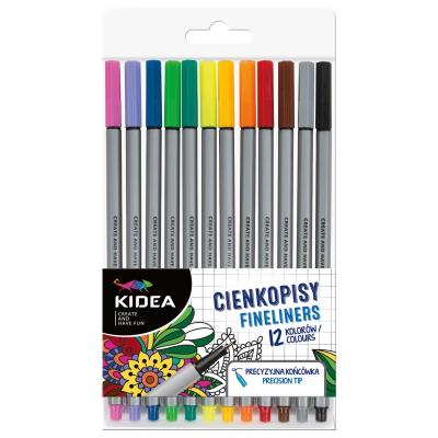 Opakowanie Cienkopisy 12 kolorów KIDEA