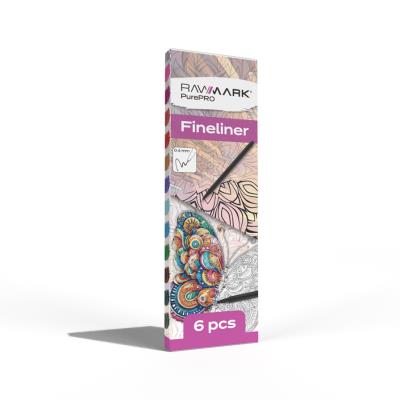 Opakowanie Cienkopisy Finliner Rawmark 6 kolorów