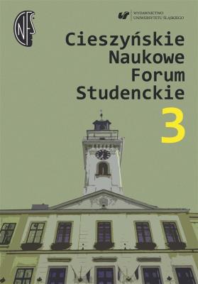 Okładka książki Cieszyńskie Naukowe Forum Studenckie T.3