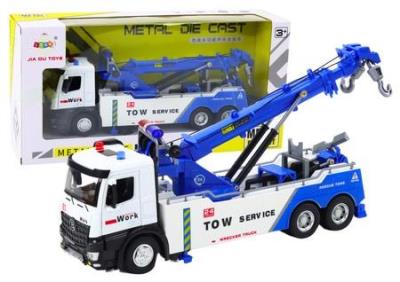 Opakowanie Ciężarówka z dźwigiem metal biało-niebieska