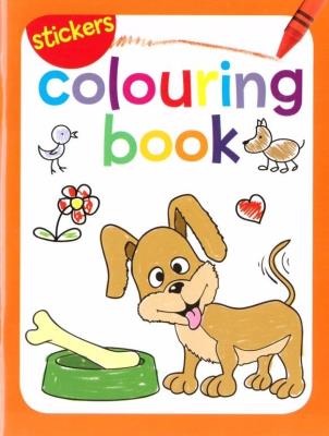Okładka książki Colouring book z naklejkami. Pies