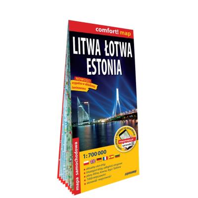 Comfort! map Litwa, Łotwa, Estonia 1:700 000 mapa. Autor:   Praca zbiorowa. SmakLiter.pl Okładka książki Comfort! map Litwa, Łotwa, Estonia 1:700 000 mapa