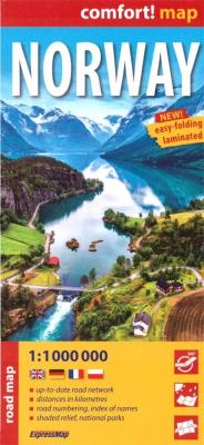 Comfort!map Norway (Norwegia) 1:1 000 000 w.2023. Autor:   Praca zbiorowa. SmakLiter.pl Okładka książki Comfort!map Norway (Norwegia) 1:1 000 000 w.2023
