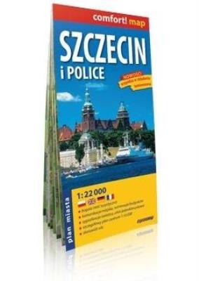 Comfort!map Szczecin i Police 1:22 000 w.2023. Autor: Opracowanie zbiorowe. SmakLiter.pl Okładka książki Comfort!map Szczecin i Police 1:22 000 w.2023