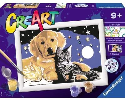 Opakowanie CreArt dla dzieci: Pies z kotkiem nocą
