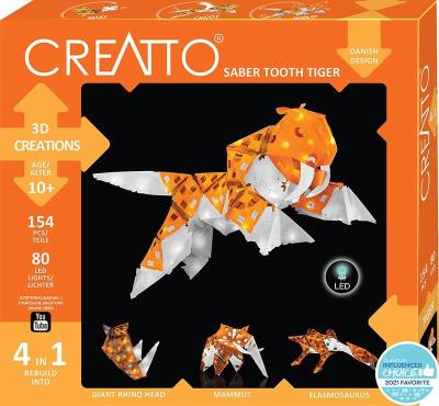 Creatto Świecący Tygrys Szablozębny i Przyjaciele. Wydawca: Piatnik. SmakLiter.pl Opakowanie Creatto Świecący Tygrys Szablozębny i Przyjaciele