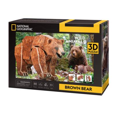 Cubic Fun Puzzle 3D National Geographic Zagrożone zwierzęta - Niedźwiedź Brunatny. Wydawca: Cubic Fun. SmakLiter.pl Opakowanie Cubic Fun Puzzle 3D National Geographic Zagrożone zwierzęta - Niedźwiedź Brunatny
