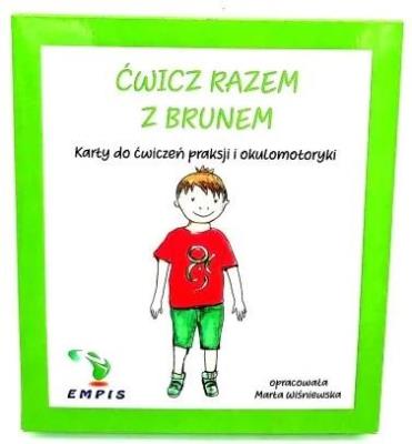 Ćwicz razem z sensorycznym Brunem. Autor: Marta Wiśniewska. SmakLiter.pl Okładka książki Ćwicz razem z sensorycznym Brunem