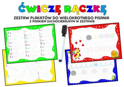 Ćwiczę rączkę. Zestaw plakatów z pisakiem... Wydawca: Love Books. SmakLiter.pl Opakowanie Ćwiczę rączkę. Zestaw plakatów z pisakiem..