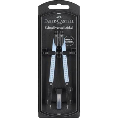 Cyrkiel grip 2001 Faber Castell jasnoniebieski. Wydawca: Faber-Castell. SmakLiter.pl Opakowanie Cyrkiel grip 2001 Faber Castell jasnoniebieski
