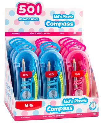 Opakowanie Cyrkiel szkolny z ołówkiem plastikowy MG display 12 szt.