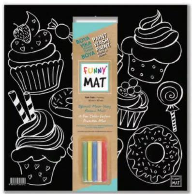 Opakowanie Czarna mata Strigo Funny Mat Ciastka  40x40 cm + kreda