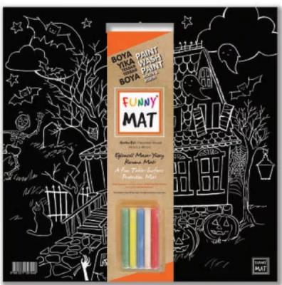 Opakowanie Czarna mata Strigo Funny Mat Halloween 40x40 cm + kreda