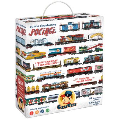 Opakowanie CzuCzu Puzzle dwustronne Pociągi 5+