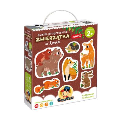CzuCzu Puzzle progresywne Zwierzątka w lesie. Wydawca: Bright Junior Media. SmakLiter.pl Opakowanie CzuCzu Puzzle progresywne Zwierzątka w lesie