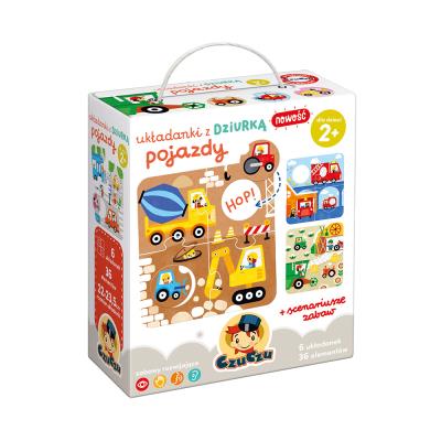 Opakowanie CzuCzu Układanki z dziurką Pojazdy