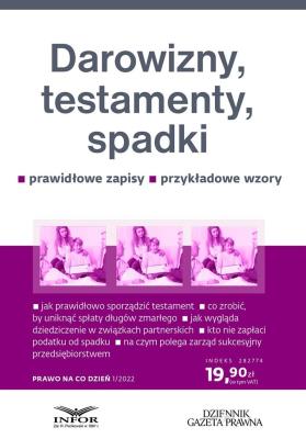 Okładka książki Darowizny, testamenty, spadki