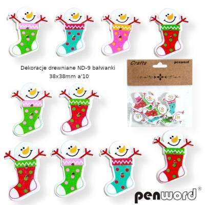 Opakowanie Dekoracja drewniana bałwanki 38x28mm