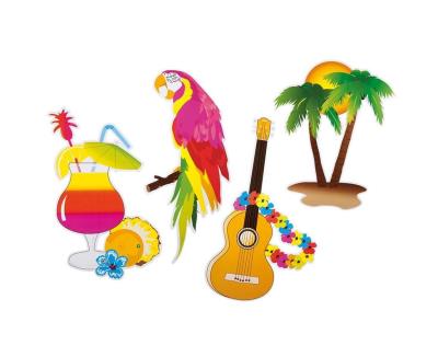 Opakowanie Dekoracja na ścianę Hawajskie Party 4szt 73cm
