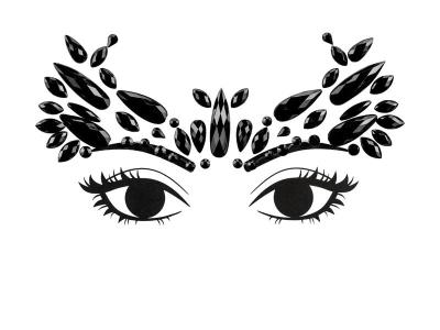 Opakowanie Dekoracja na twarz Kryształki czarne 14.5x5.5cm