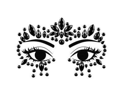 Opakowanie Dekoracja na twarz Kryształki czarne 15x9cm