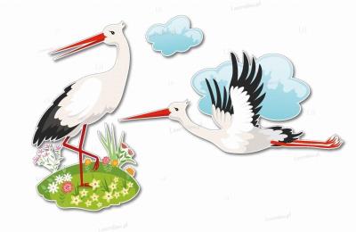 Opakowanie Dekoracja okienna - duże bociany