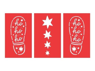 Opakowanie Dekoracja świąteczna - ślady Mikołaja 3szt