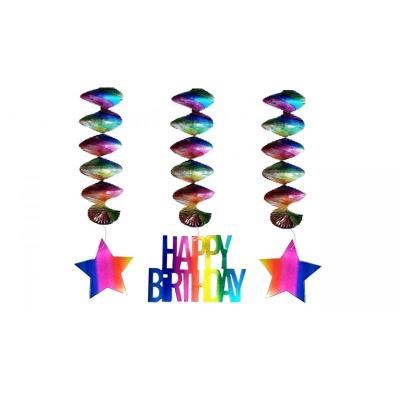 Opakowanie Dekoracja urodzinowa świderki Happy Birthday 3szt