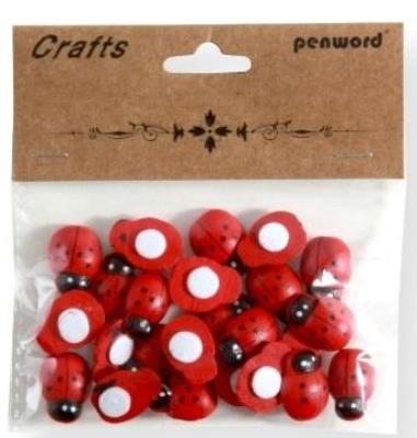 Opakowanie Dekoracje drewniane biedronki 14x19mm 24szt