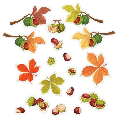 Opakowanie Dekoracje jesienne dwustronne - Kasztany 18szt
