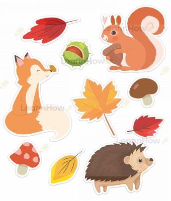 Opakowanie Dekoracje jesienne - Leśne zwierzątka 10el